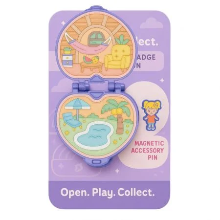 Interactive Hinged Badge with Magnetic Pin - Custom Flip-Open Badge with Magnet.