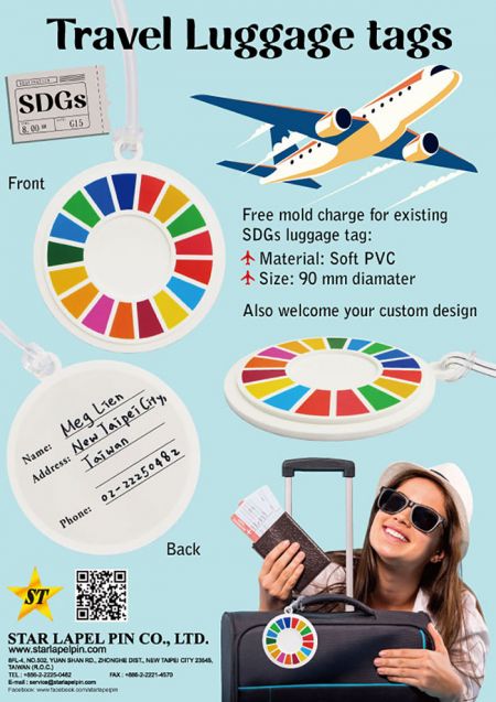 Etichette per bagagli degli SDGs.