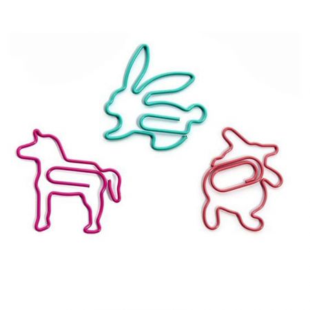 Clips de papel em forma de animais podem ser usados como clips de papel e também como marcador de página.