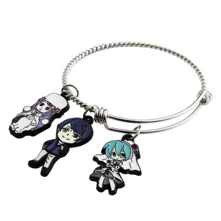 This elegant adjustable bangle bracelet is great for stacking together.