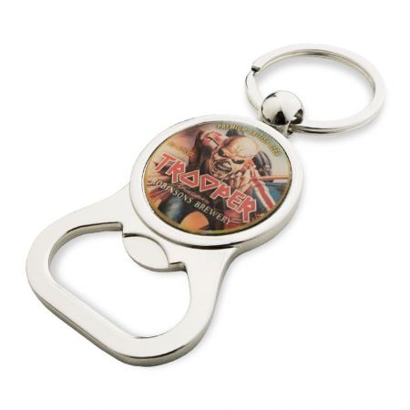 The custom bottle opener keychains are created with the text or image.