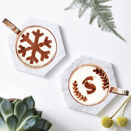 Kaffe Stensiler - Tilpassede kaffestensiler i forskjellige former og størrelser er velkomne.