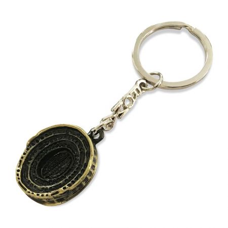 Many of these pewter keychains can be personalized with gem stones inlaid.