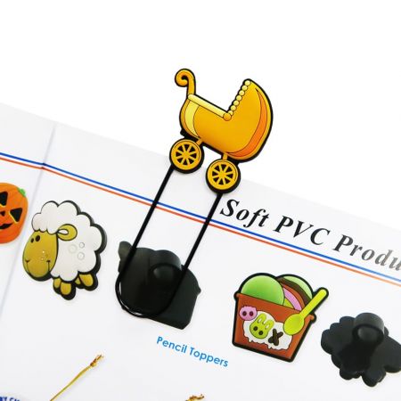 Rubber head decorative paper clips allow 2D & 3D design.