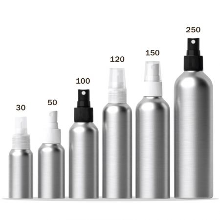 The aluminum alloy spray bottle is equipped with cap.