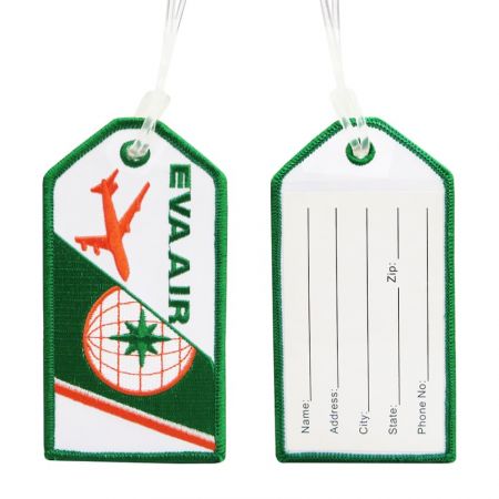 Étiquettes de bagages brodées - Personnalisez le logo de votre marque sur des étiquettes de bagages brodées.