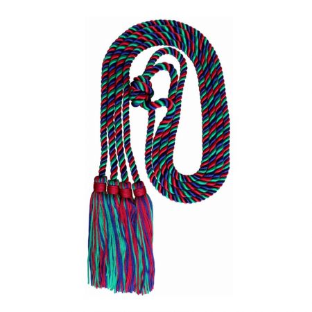 Honor cords are traditionally worn at graduation ceremonies.
