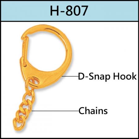 D-Snap Hook med kedjor nyckelringstillbehör