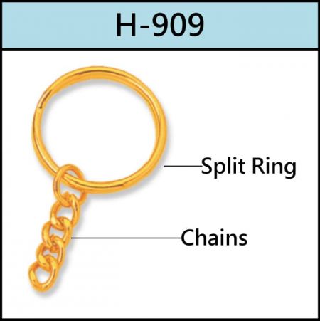 Split Ring with Chains keychain attachment