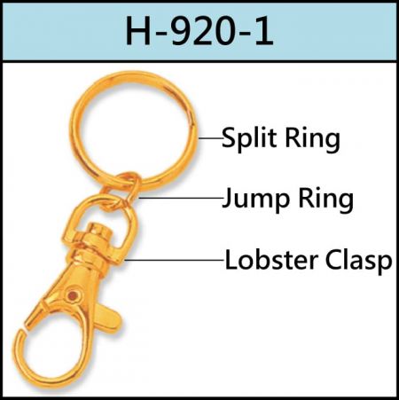 Split Ring, Jump Ring with Lobster Clasp keychain attachment