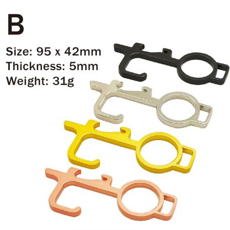 We offer 6 types of non-contact door opener keychain tool for your options.