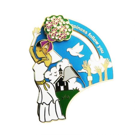 कस्टम स्लाइडिंग एनामेल पिन डिज़ाइन किसी भी आकार और आकृति का हो सकता है।