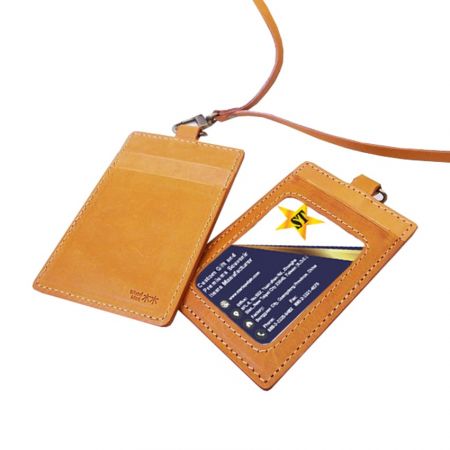 Leather ID Card Holder - Leather ID card holder to pretty up your working day.