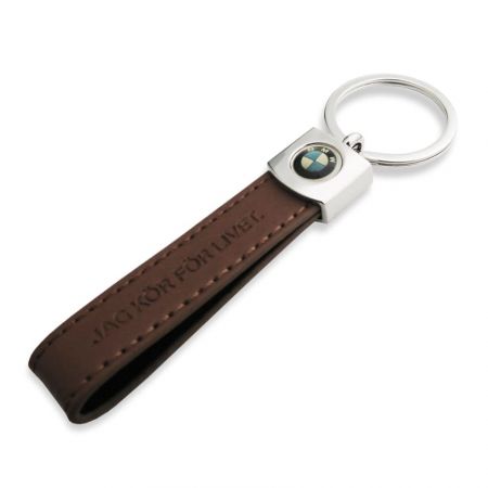Custom personalized leather key fob for your business.