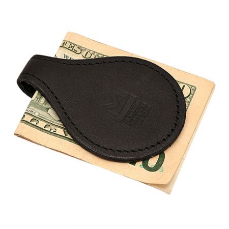Den magnetiska pengaklämman i läder är en bra idé som giveaway.