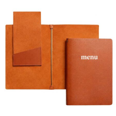 индивидуальные кожаные обложки для меню.