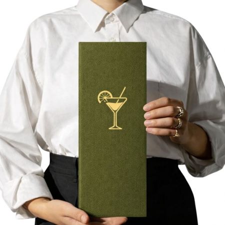 индивидуальная кожаная папка для меню.