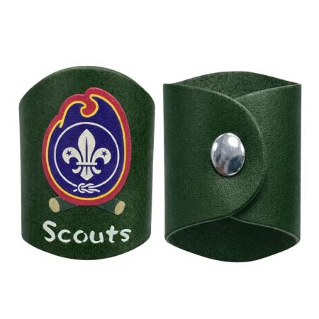 Woggle de cuero personalizado.