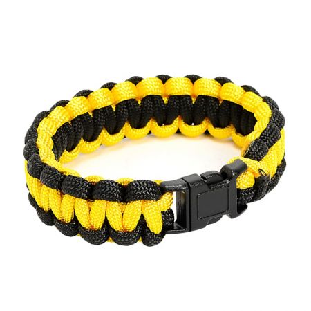 Paracord survival bracelet is rugged, durable and versatile.