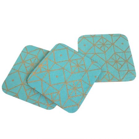 Customized paper coasters sizes and shapes are available.