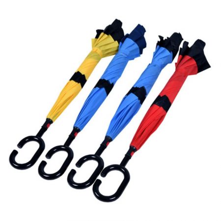 The reverse umbrella is easy to use which is portable and windproof.