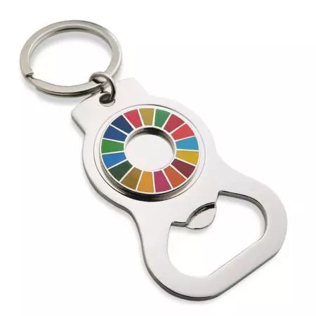 Open Design Bottle Opener Keychain - Custom SDGs imitation hard enamel bottle opener keychain.