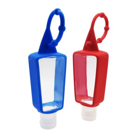 Silicone hand sanitizer holder is perfect for kids to hang on bicycle.