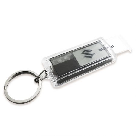 Impresión personalizada del logo en el llavero solar.