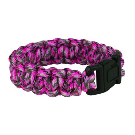 The paracord survival bracelet can be attached to various objects.