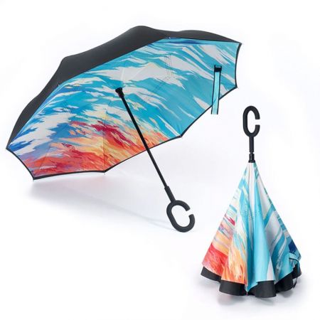 Guarda-chuva invertido com logotipo personalizado