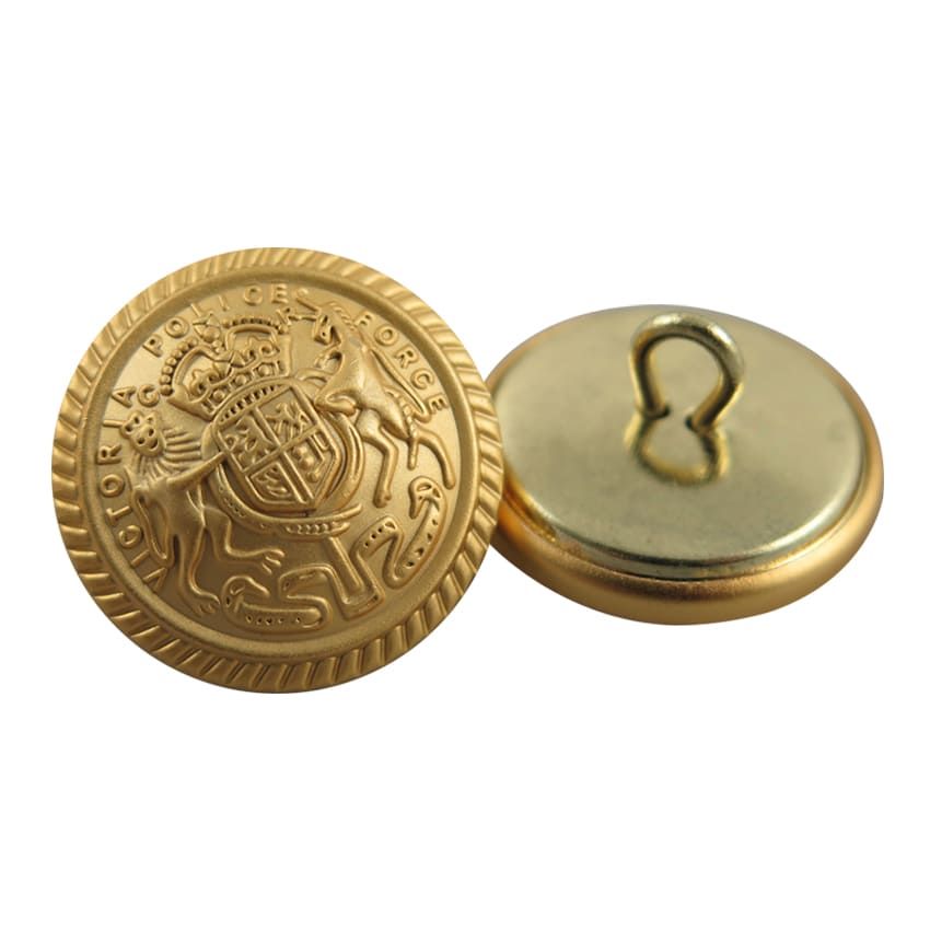 Personalizar el logotipo de metal chapado en oro de botón de forma