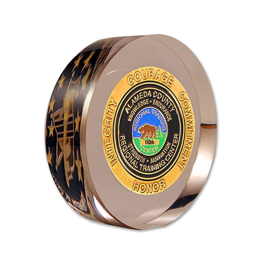 Lucite Paperweight | Custom Gifts, Pins, Medals, Coins & Souvenirs Supplier