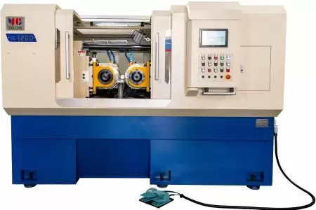 Heavy-duty thread rolling machine capable of exerting up to 120 tons of rolling pressure. - Yieh Chen most powerful model YC-1200. Thread rolling machine/thread roller Best solution for tougher and heat-treated material.