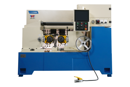 Numerical Control thread rolling machine capable of exerting up to 120 tons of rolling pressure.