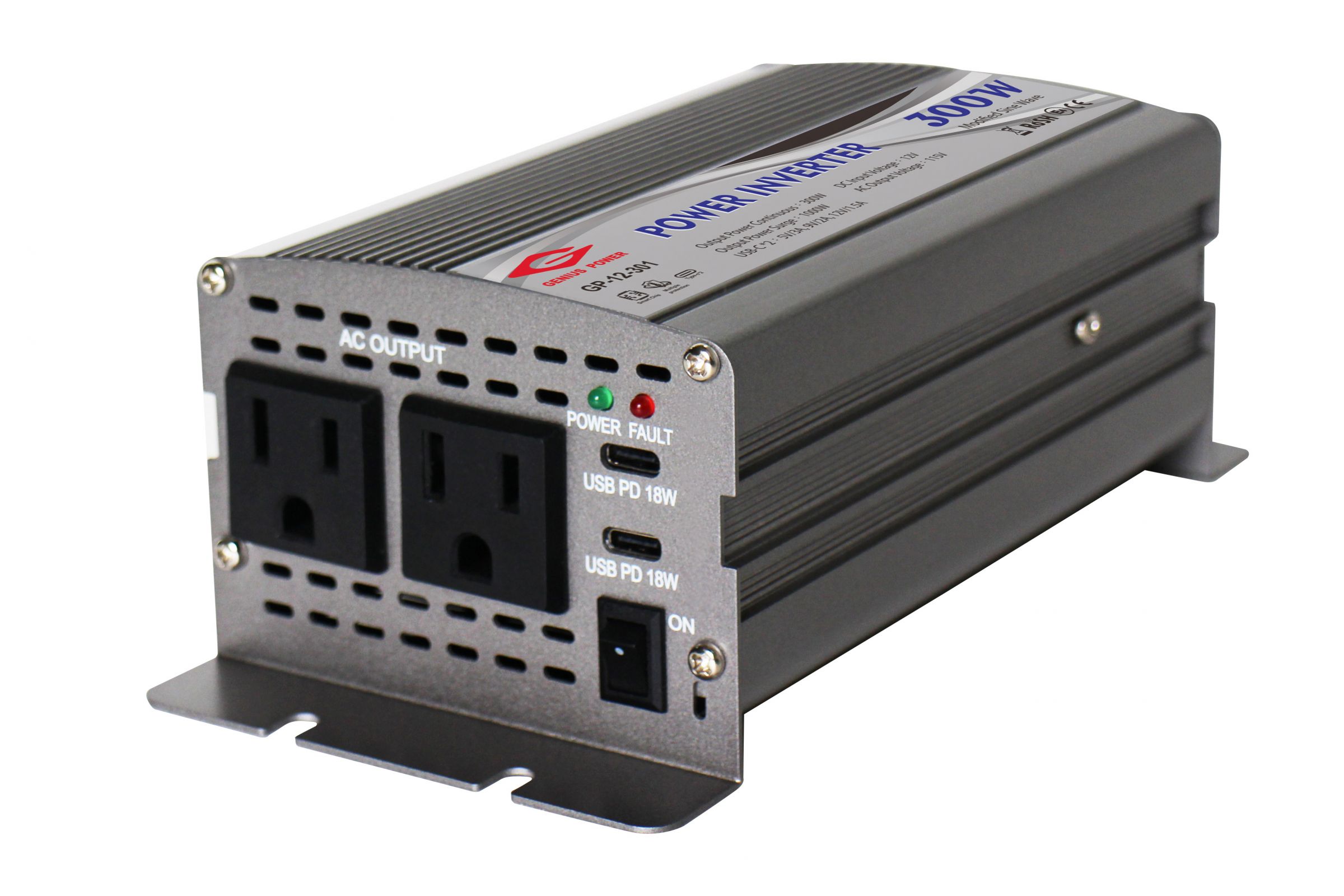 300W 12V 24V Power Inverter with dual USB-C, High-capacity DC to AC power  inverter suppliers