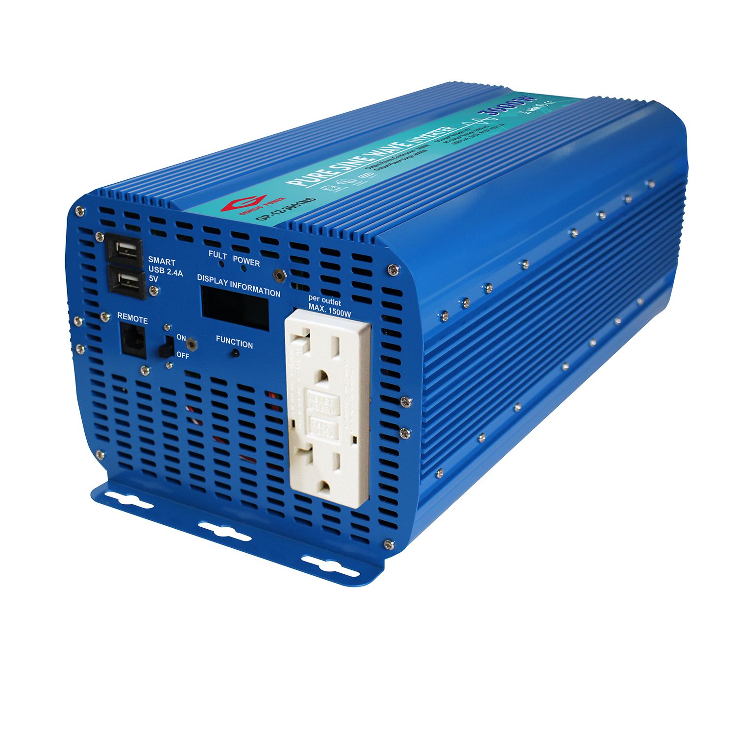 Spolehlivý 3000W 12V 24V čistý sinusový měnič napětí