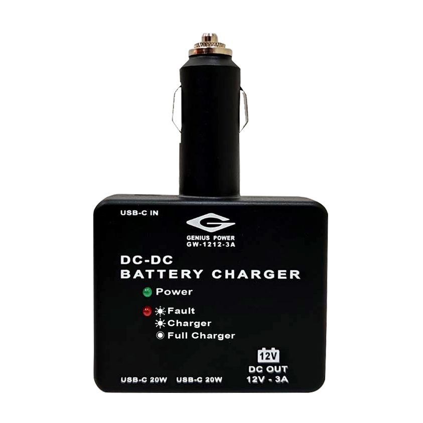 Carregador de carro multifuncional com suporte USB-C