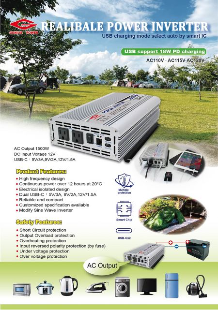 The best quality of pure sine wave powerinverter 1500W with remote control.