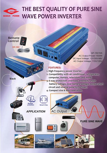 1500W 110V Zuivere Sinusgolf Power Inverter