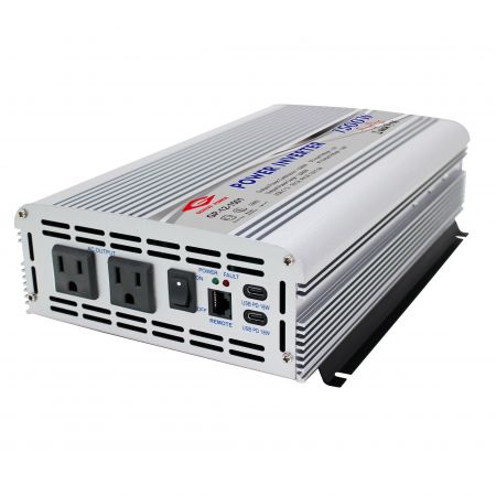 1500W 12V 24VデュアルUSB-Cパワーインバーター - 1500Wのパワーインバーター、USBタイプC(USBサポート18W PD充電)