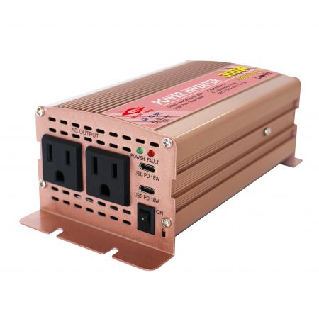 300W 12V 24V Power Inverter with dual USB-C - GP-301_front_1Mb.jpg::Power inverter with usb type-c