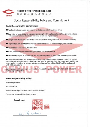 Politique et engagement en matière de responsabilité sociale