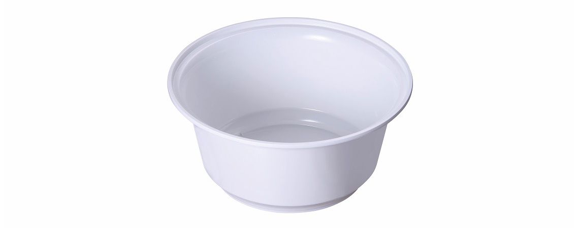 1100ml (37oz) Round Plastic Microwavable White Bowl for To-go - White Microwavable plastic bowl 1000ml