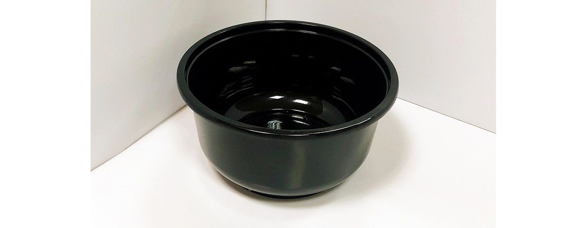 وعاء حساء بلاستيكي أسود سعة 400 مل