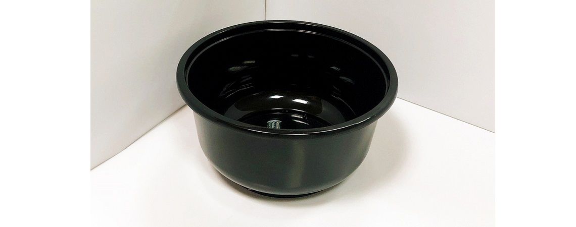 Bol de sopa de plástico negro de 400 ml