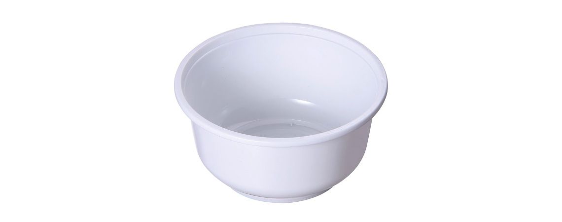 وعاء حساء بلاستيكي قابل للتناول سعة 400 مل - وعاء حساء بلاستيكي أبيض نقي سعة 400 مل