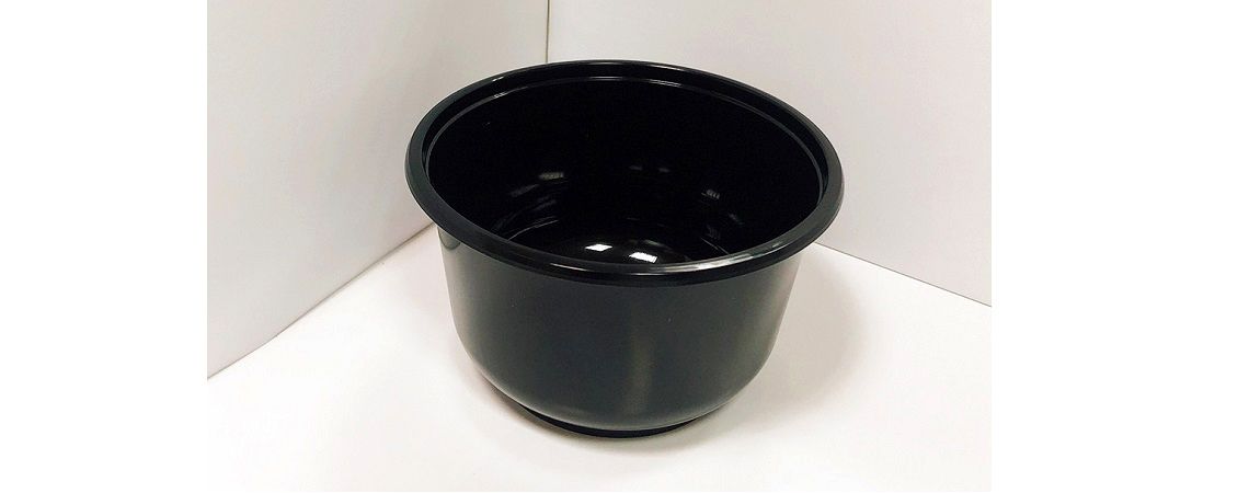 Bol de sopa de plástico negro de 500 ml