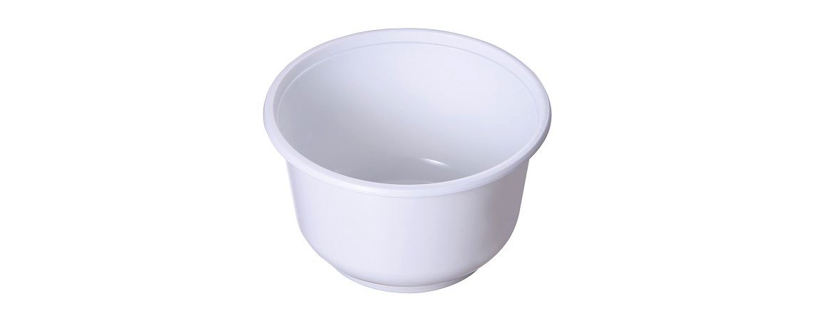 500ml PP塑膠射出微波碗 - 高質感的純白亮面塑膠湯碗500ml