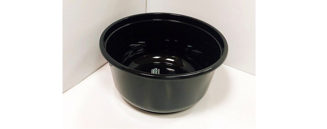 Черная пластиковая суповая тарелка 700 мл