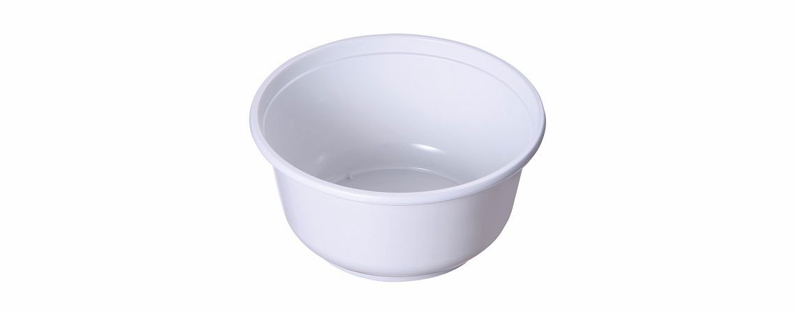 وعاء حساء بلاستيكي قابل للتخلص بسعة 700 مل - وعاء حساء بلاستيكي أبيض صافي بسعة 700 مل